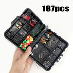 187/269pcs Fishing Accessories Kit Set - Including Tackle Box, Fish Hooks, Bait Parts, Sinkers - Perfect For Outdoor Fishing
