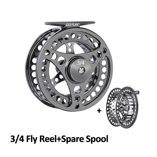 Goture Fly Fishing Reel 3/4 5/6 7/8 9/10 2+1BB Max Drag 8kg Lightweight CNC-machined Large Arbor Left/Right Fly Reel+Spare Spool
