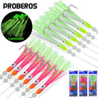 Fishing Lure Luminous Squid Skewer Hook with Hairtail Mackerel Boat for Large Objects Biomimetic Fish Hook Fishing Group Bait