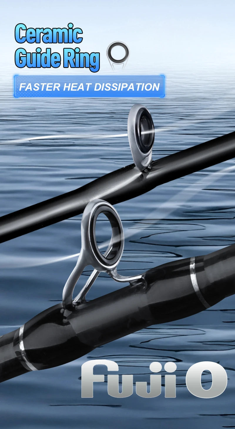 Seasir Riveria BFS Ultralight Spining Baitcasting Fishing Rod ,FUJI O Ceramic Guide Rings ,30T+40T Carbon Fabric ,1.5M-1.98M UL