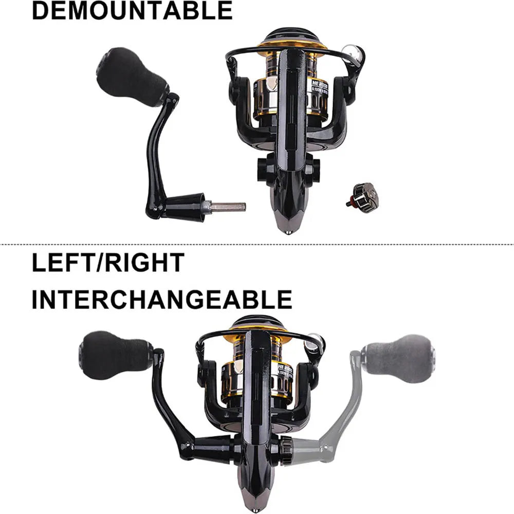 Spinning Reels Saltwater Freshwater Casting Fishing Reel Tackle Ultralight Metal Frame Smooth and Tough High Speed Fishing Reels