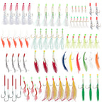Mackerel Feather Rigs for Sea Fishing Mackerel Bait Hooks Lures Sea Fishing Rig Feather Hook Boat Shore Beach Striped Bass Pesca