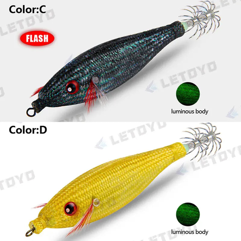 Fishing Accessories 78Mm 10G Floating Squid Jig Jigging Fishing Lure Artificial Plastic Squid Hook for Sea Boat Fishing Tools