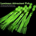 Fishing Lure Luminous Squid Skewer Hook with Hairtail Mackerel Boat for Large Objects Biomimetic Fish Hook Fishing Group Bait