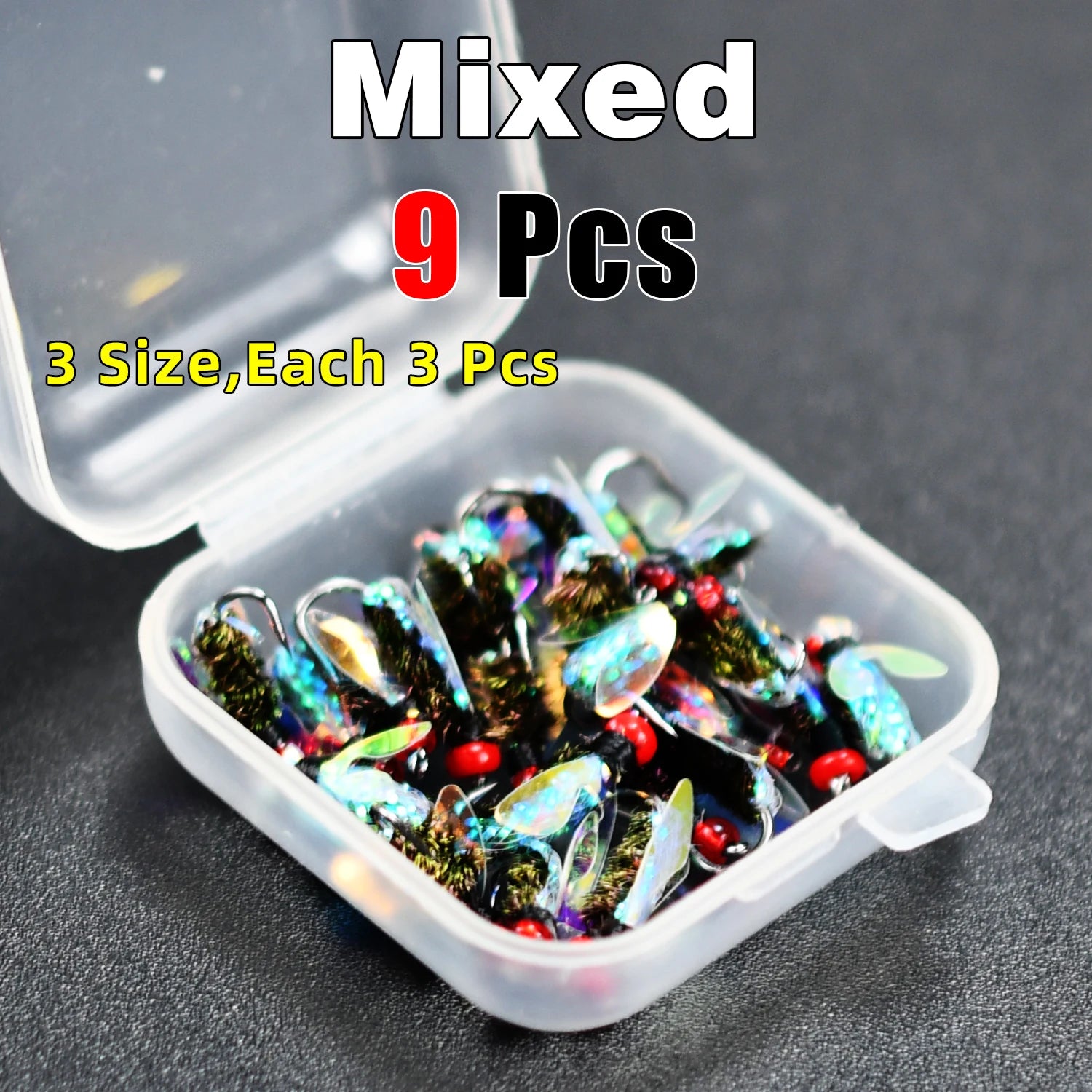 Topranc Fly Fishing Dry Flies Bionic Insect Fly Bait Suitable for Bass Trout Carp Reflective Woven Material With Double Winged
