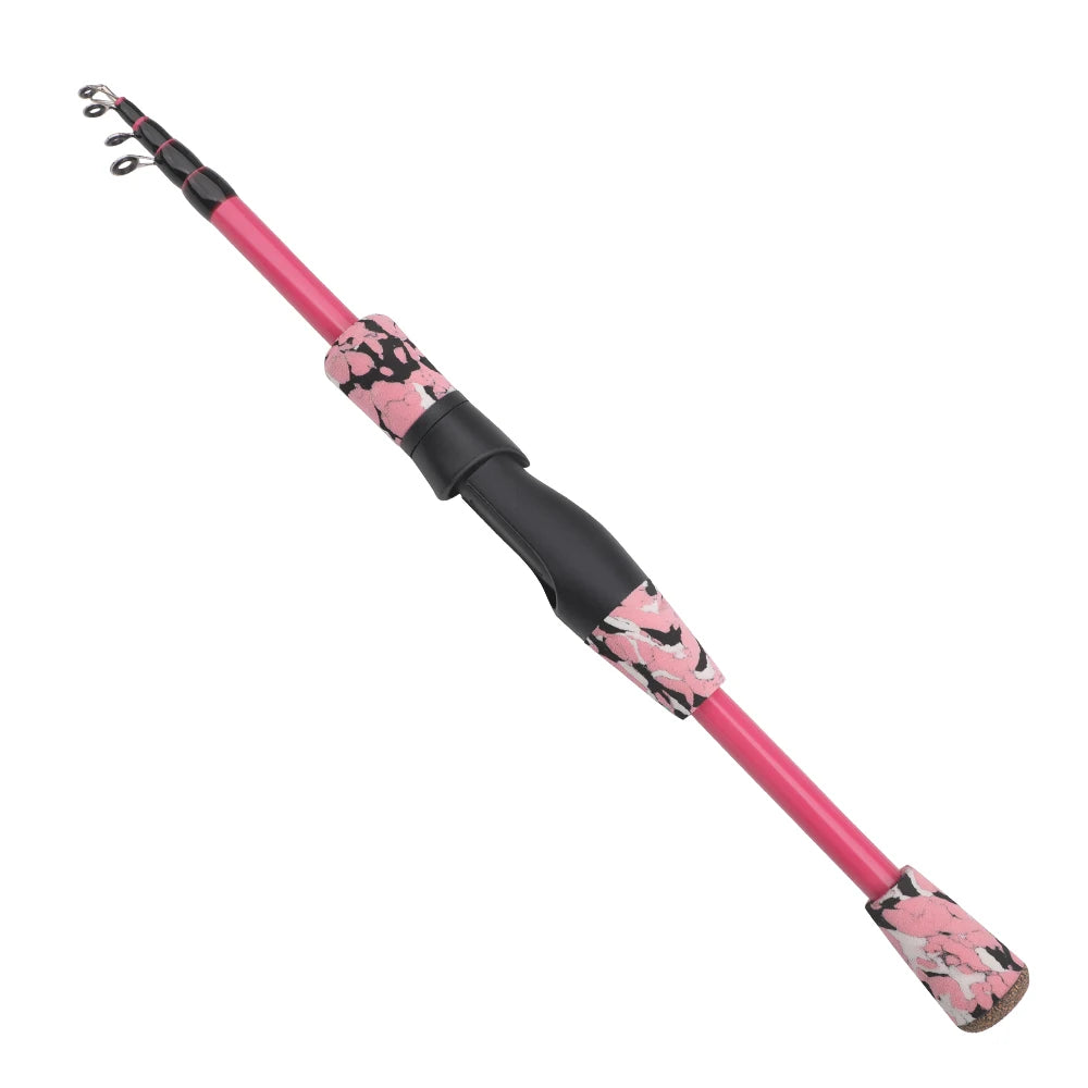 ROLLFISH 1pcs Portable Travel Telescopic Fishing Rod 1.2m/1.5m Light Weight Spinning Casting Carbon Fiber Lure Fishing Rod