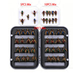 5/10/32pc Flies Kit Brass Bead Head Fast Sinking Nymph Scud Fly Bug Worm Trout Fishing Flies Artificial Insect Bait Fishing Lure