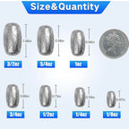 14Pcs Fishing Weights Egg Sinkers Saltwater Fishing Weights for Bottom Rig Carolina Rigs Weight Sinkers Saltwater Freshwater