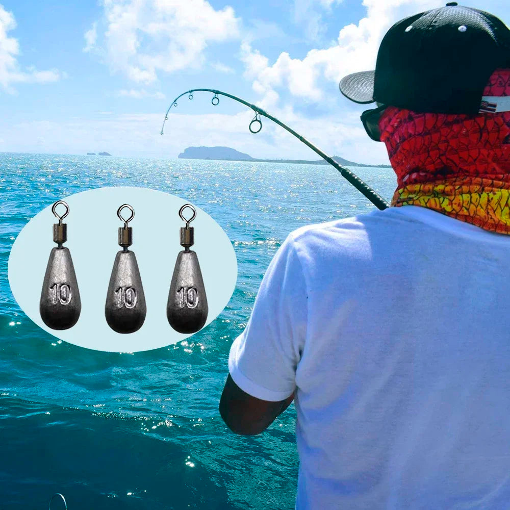 10 pieces per lot, Fishing Weight Sinker in 3.5g, 5g, 7g, 10g, 14g, and 20g,Water Drop-Shaped Weights Fishing Tackle Accessories