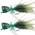 2Pcs Fly Fishing Popper Lures Bass Popper Flies Dry Fly Fishing Flies Topwater Panfish Bluegill Popper Bait Bug with Hooks