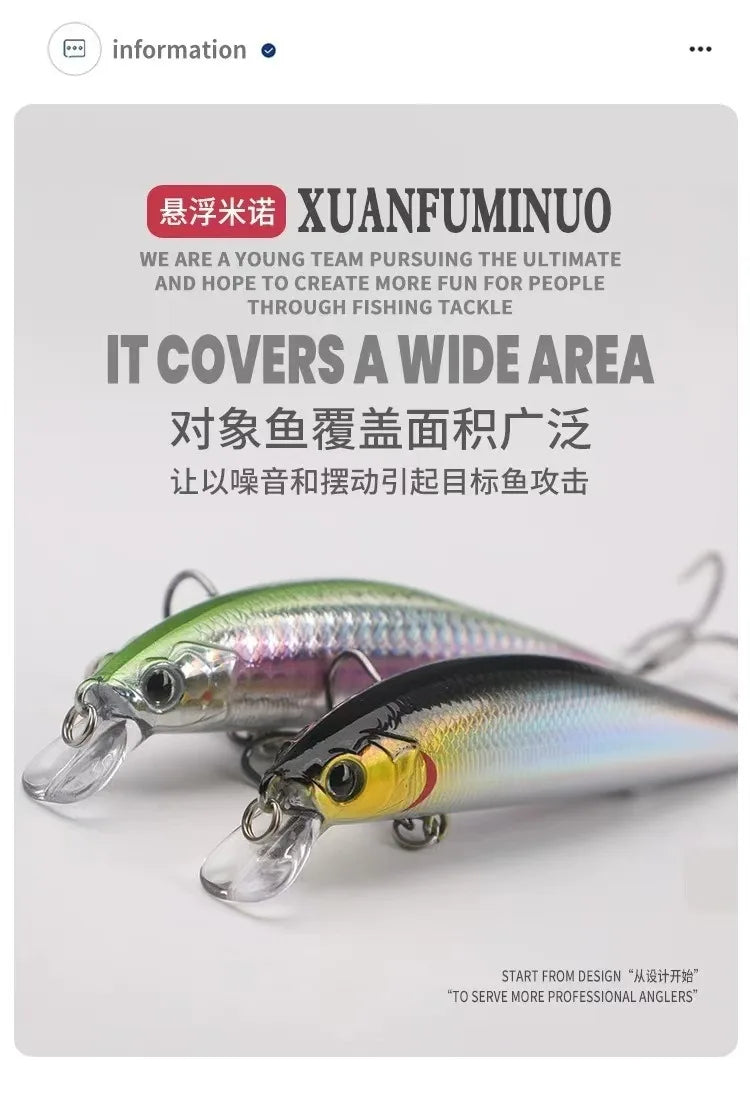 Minnow Bait Fishing Lure Weights 7g/10g/12g Mino Floating Trolling Lure Isca Artificial Wobbler Articulos De Pesca