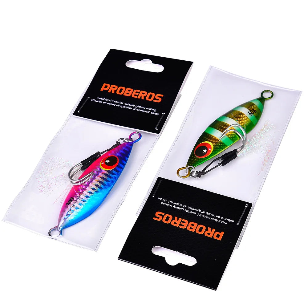 Big Jig Fishing Lure Weights 10g-60g Fishing Jigs Saltwater Lures Metal Bass Jig Isca Artificial Fake Fish Glitter Holographic