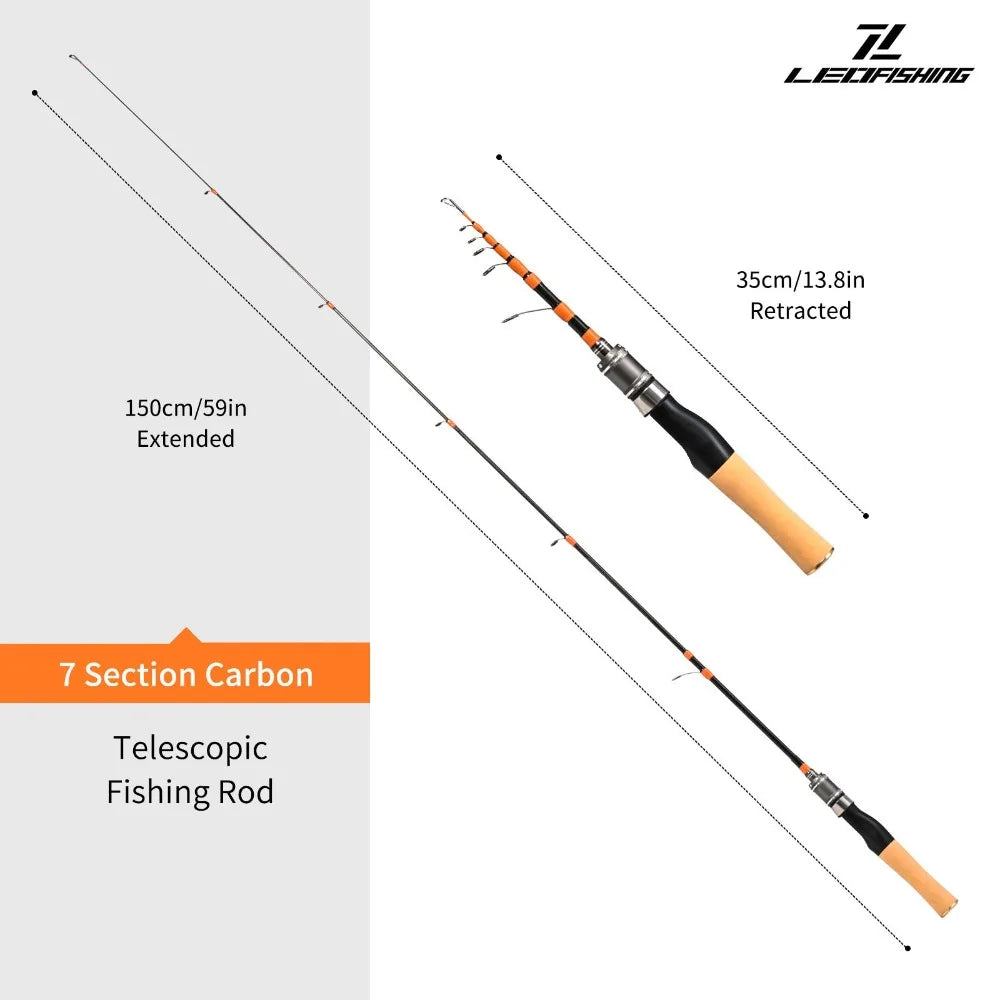 New Casting Telescopic fishing rod Spinning 150cm Portable Fishing Rod Short Mini Fiberglass Lure Rod Travel Fishing Equipment
