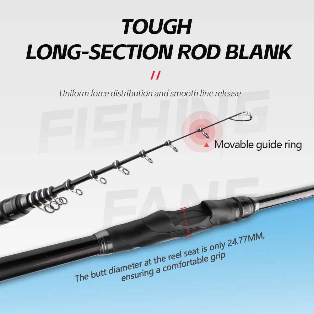FISHINGFANS 3.6m 3.9m 4.2m 4.5m Fishing Rods Telescopic Surfcasting Spinning Rock Sea Fishing Rod