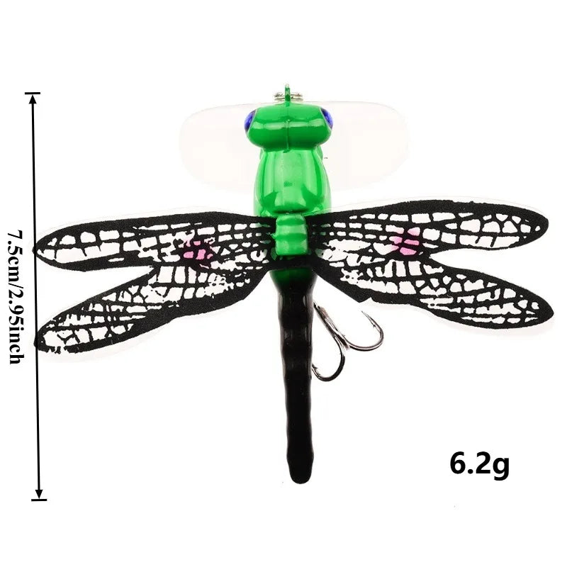 1PCS 7.5cm/6.2gTopwater Dragonfly Dry Flies Insect Fly Fishing Lure Trout Popper Artificial Bait Wobblers For Trolling Hard Lure