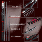 Sougayilang Lure Fishing Rod 1.8m 2.1m Spinning  Bait Casting Rod Carbon Fiber EVA Handle Fishing Pole for Fishing Pesca