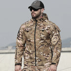 Tactical Jackets Men Outdoor Waterproof Hood Windbreaker Work Wear Soft Shell Multi-pockets Hunting Motorcy Tops Winter
