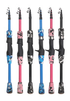 ROLLFISH 1pcs Portable Travel Telescopic Fishing Rod 1.2m/1.5m Light Weight Spinning Casting Carbon Fiber Lure Fishing Rod