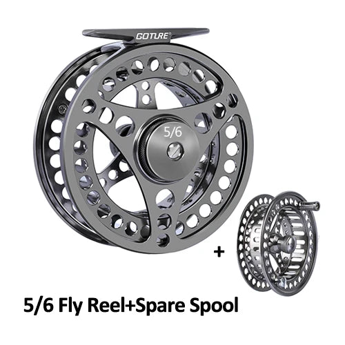 Goture Fly Fishing Reel 3/4 5/6 7/8 9/10 2+1BB Max Drag 8kg Lightweight CNC-machined Large Arbor Left/Right Fly Reel+Spare Spool