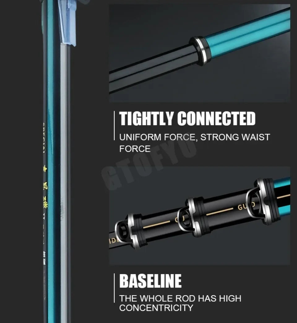 2.7m-7.2m Fishing Rods High 60T Carbon Ultralight Telescopic Surfcasting Spinning Rock Fishing Rod  Coast Sea Fishing Freshwater