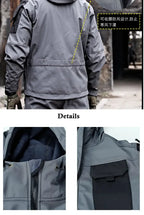 Tactical Jackets Men Outdoor Waterproof Hood Windbreaker Work Wear Soft Shell Multi-pockets Hunting Motorcy Tops Winter