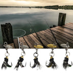 5pcs Fly Hooks Flies Insect Lures Bait Fly Fishing Decoy Bait Sequins Fishhook Trout Nymph Fly Fishing Lure Natural Insect Bait