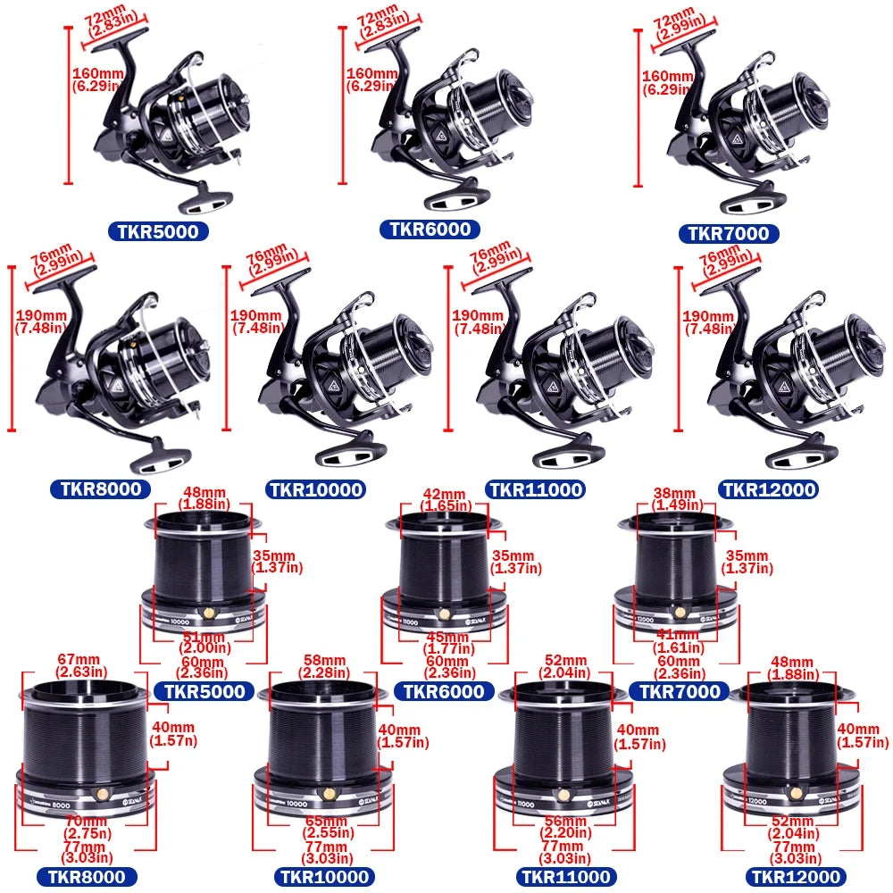 Fishing Reel Distant Wheel Sea Surf Spinning Reels Carbon Drag 27kg 13+1BB Saltwater Boat Coil Accesorios Open Face Carretilha