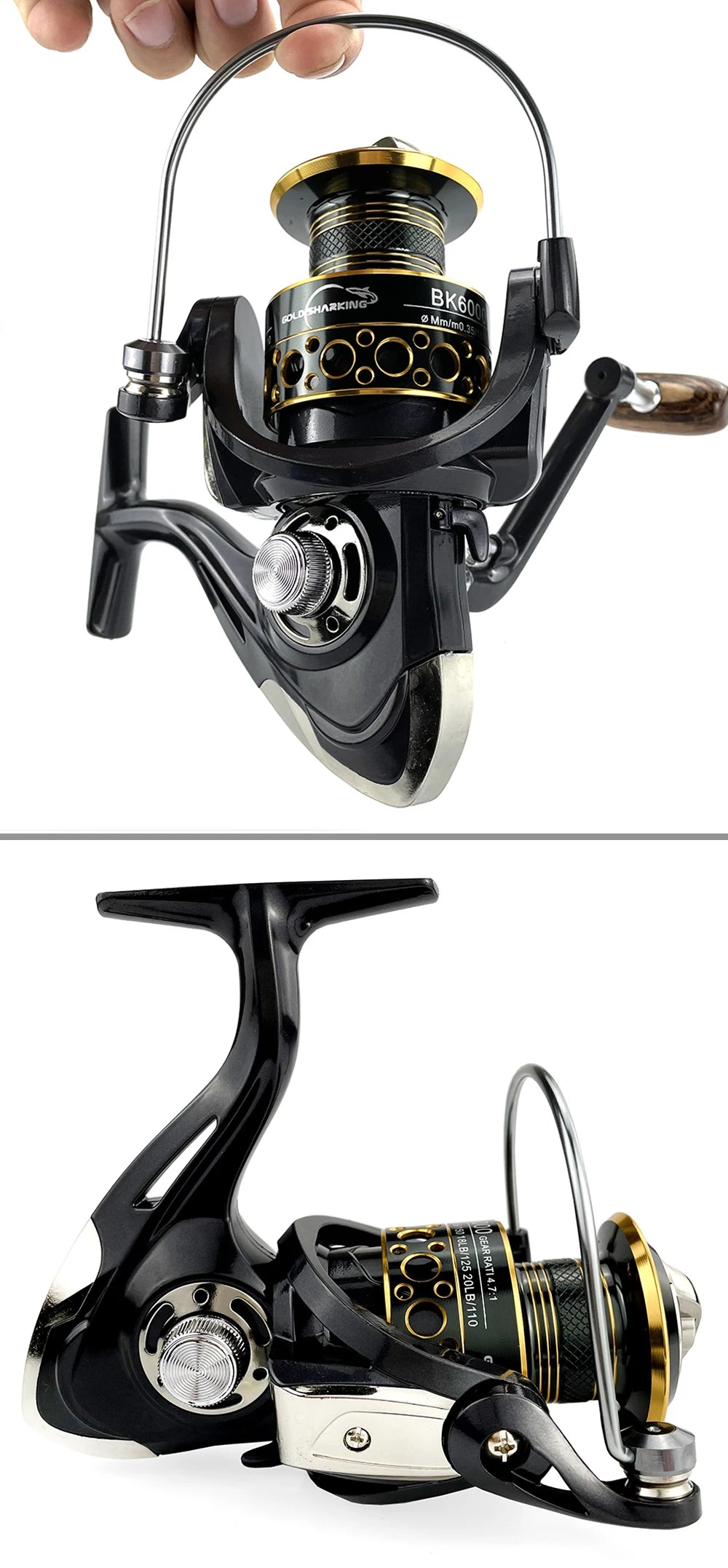Lightweight Spinning Reel 2000 3000 4000 5000 6000 7000 Coil 5.2:1 Lure Fishing Reels Tackle for Trout Peche Bass Pike Zander