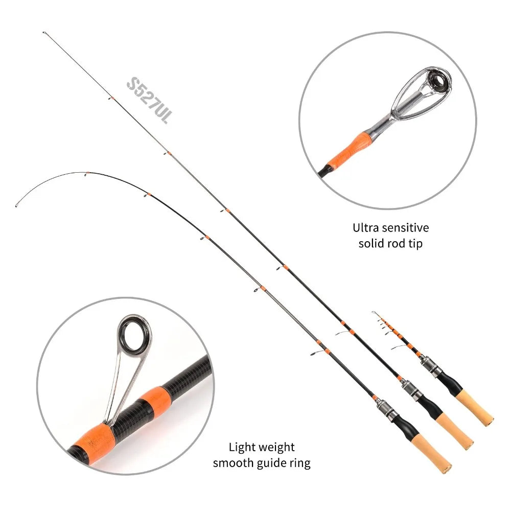 New Casting Telescopic fishing rod Spinning 150cm Portable Fishing Rod Short Mini Fiberglass Lure Rod Travel Fishing Equipment