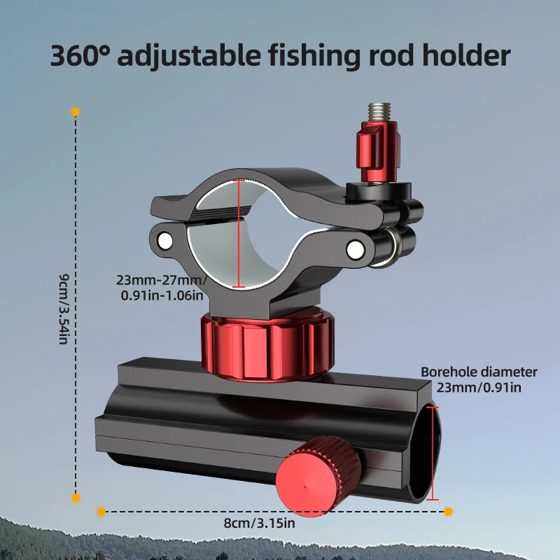 Aluminum alloy fishing accessories, can be rotating gear installation bracket, with adjustable fixture, for fishing