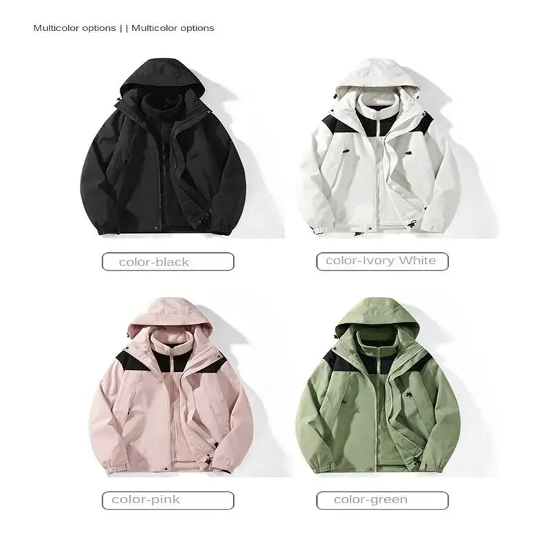 Outdoor Windproof Waterproof Warm Breathable Wear-resistant Jacket For Autumn Winter Outdoor Sports Hiking Couple's Jacket