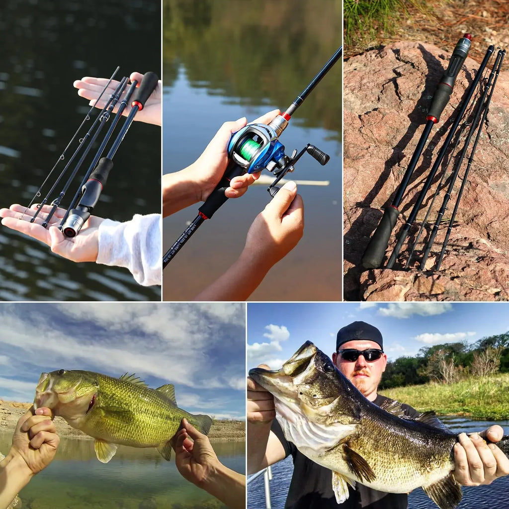 Sougayilang Lure Fishing Rod 1.8m 2.1m Spinning  Bait Casting Rod Carbon Fiber EVA Handle Fishing Pole for Fishing Pesca