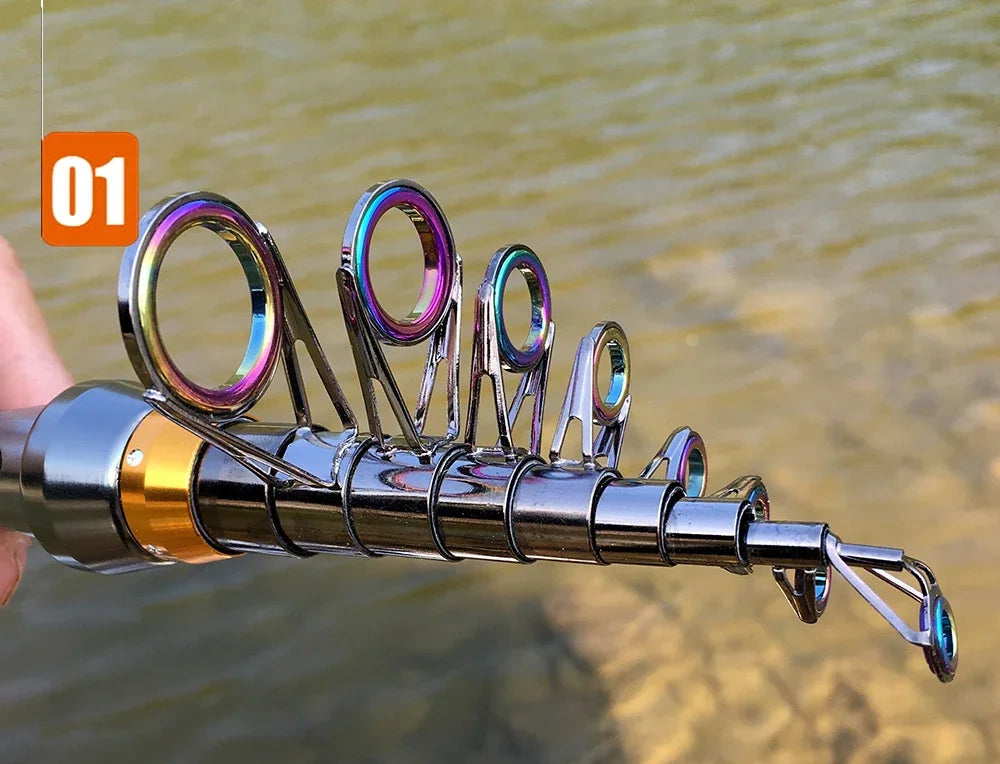 Fishing Rods Spinning 1.8m 2.1m 2.4m 2.7m 3.0m 3.6m Sea Telescopic Carbon Fiber Travel Rod for Carp  Ultralight Travel Lure Surf
