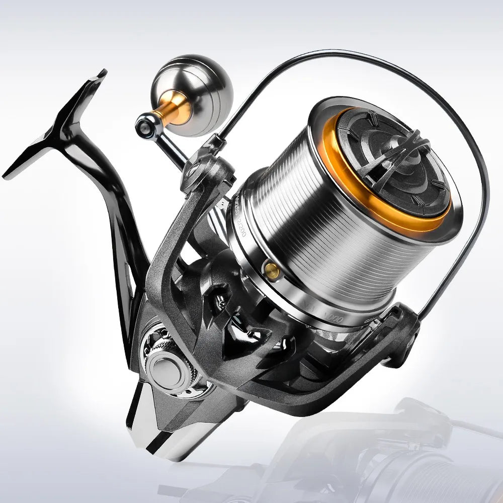 Casting Reel Fishing Reels 4.8:1 18KG Max Drag Power Ultra long throw 8000-14000S Sea Fishing Metal Spinning Metal Grip Pesca