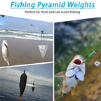 4pcs Fishing Weights Sinkers Pyramid Sinker Catfish Fishing Weights for Surf Fishing Rig Saltwater Fishing Gear Tackle 1/2/3/4OZ