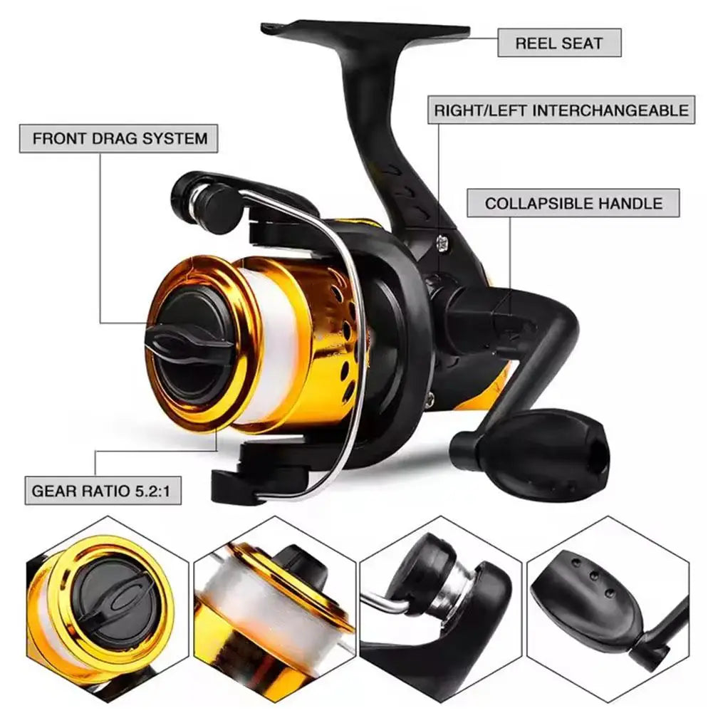 Spinning Reels Saltwater Freshwater Casting Fishing Reel Tackle Ultralight Metal Frame Smooth and Tough High Speed Fishing Reels
