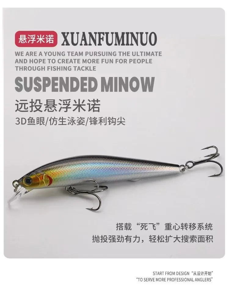 Minnow Bait Fishing Lure Weights 7g/10g/12g Mino Floating Trolling Lure Isca Artificial Wobbler Articulos De Pesca