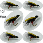 6 Pcs Wet Flies: Hand-Tied Insect Imitations. These Slow-Sinking Lures Are Designed for Effectively Searching Various Water B