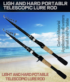 Baitcasting Lure Fishing Rod Spinning Telescopic 8g-25g Wooden Handle Carbon Casting Fishing Tackle Professional Light-weight