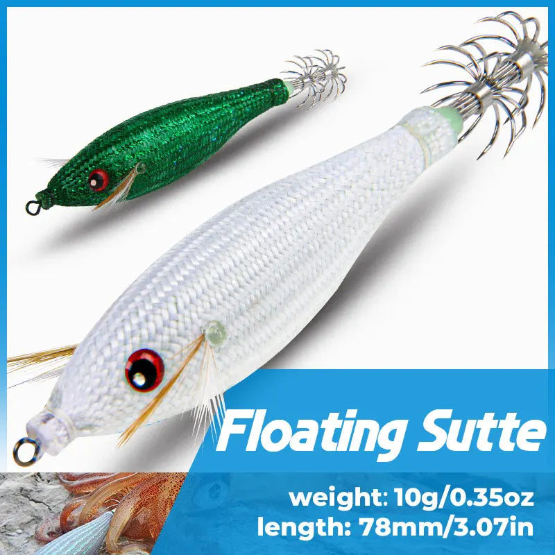 Fishing Accessories 78Mm 10G Floating Squid Jig Jigging Fishing Lure Artificial Plastic Squid Hook for Sea Boat Fishing Tools