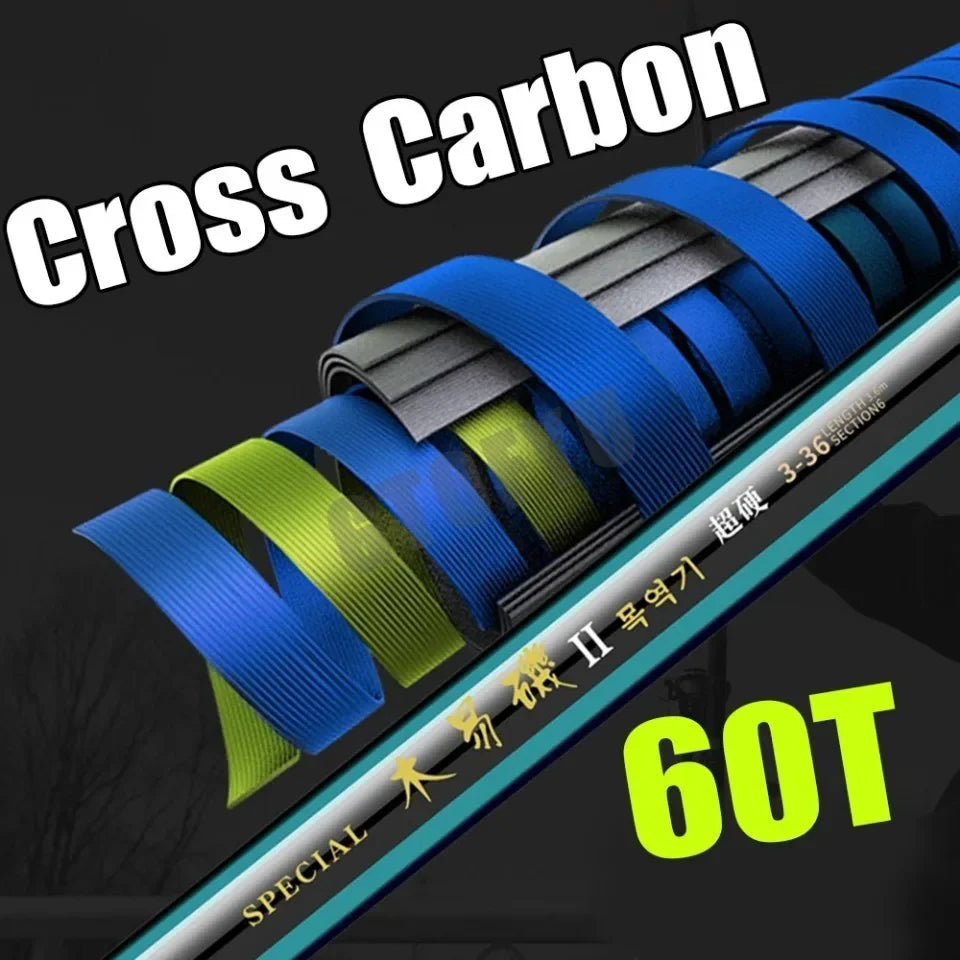 2.7m-7.2m Fishing Rods High 60T Carbon Ultralight Telescopic Surfcasting Spinning Rock Fishing Rod  Coast Sea Fishing Freshwater