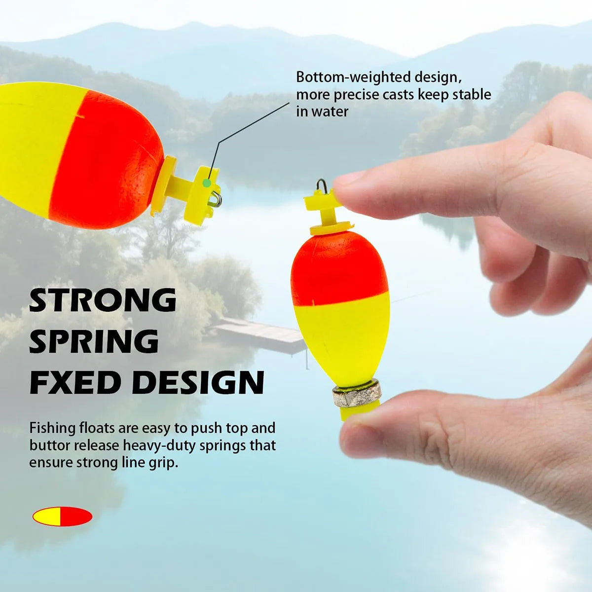 Fishing Bobbers Floats for Fishing Foam Snap-on Fishing Floats Ball Oval Fishing Corks Bluegill Crappie Panfish Bass Trout