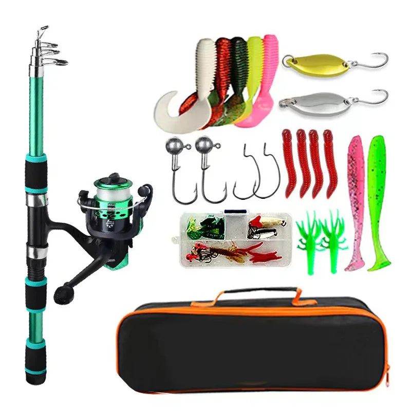 Fishing Pole Set Full Kits With Telescopic Fishing Rod And Spinning Re – Celtic Angling