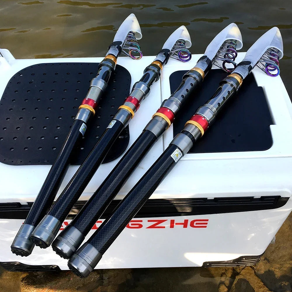 Fishing Rods Spinning 1.8m 2.1m 2.4m 2.7m 3.0m 3.6m Sea Telescopic Carbon Fiber Travel Rod for Carp  Ultralight Travel Lure Surf