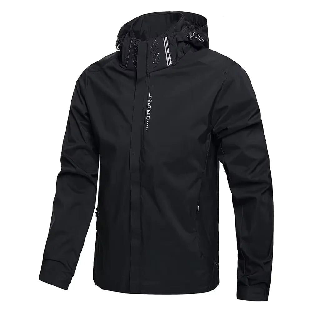 Men's Waterproof Trekking Jacket Lightweight Outerwear Hooded Outdoor Raincoat Hiking Windproof Jacket Climbing Outdoor Jackets