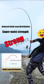 2.7m-7.2m Fishing Rods High 60T Carbon Ultralight Telescopic Surfcasting Spinning Rock Fishing Rod  Coast Sea Fishing Freshwater