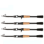 Baitcasting Lure Fishing Rod Spinning Telescopic 8g-25g Wooden Handle Carbon Casting Fishing Tackle Professional Light-weight