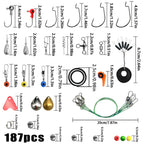 187/269pcs Fishing Accessories Kit Set - Including Tackle Box, Fish Hooks, Bait Parts, Sinkers - Perfect For Outdoor Fishing