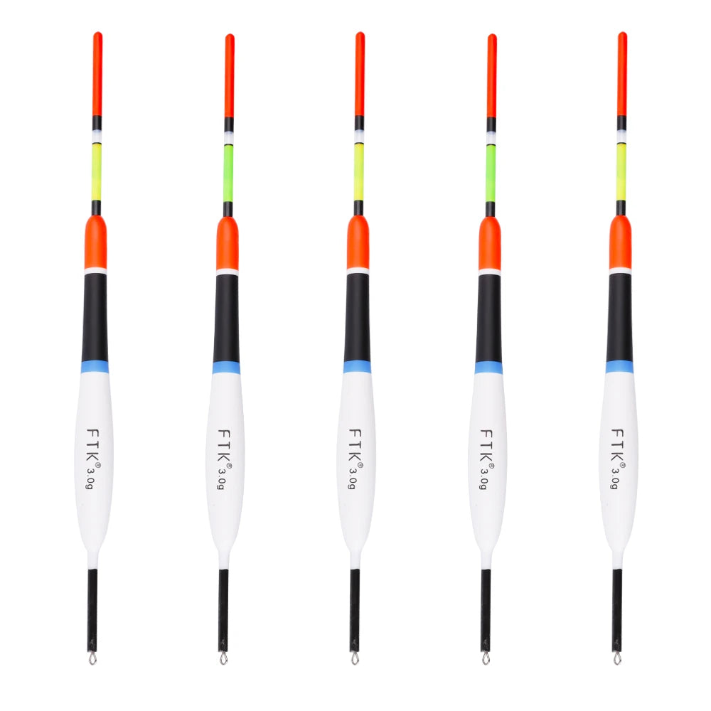 FTK Fishing Floats Set 5pcs/pack Buoy Bobber Floats Fluctuate Mix Size Color Float Buoy for Fishing Accessories