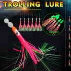 Fishing Lure Luminous Squid Skewer Hook with Hairtail Mackerel Boat for Large Objects Biomimetic Fish Hook Fishing Group Bait